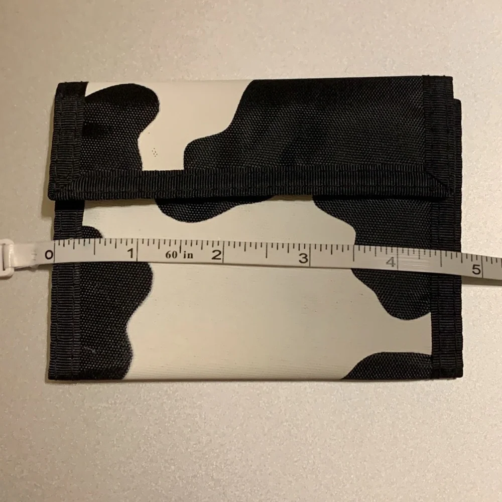 NWOT Black and White Cow Print Nylon Wallet